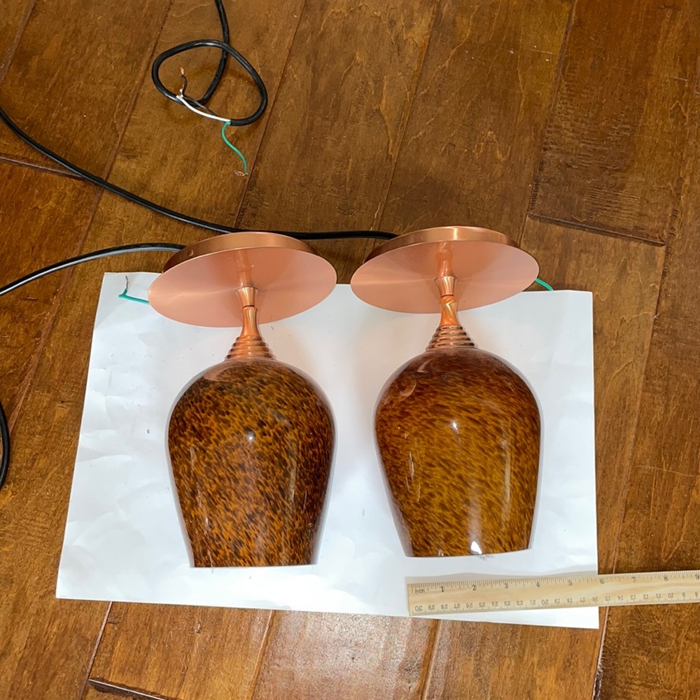 Copper Golden Tortoise Brown Hanging Pendant Ceiling Light Fixture (1)